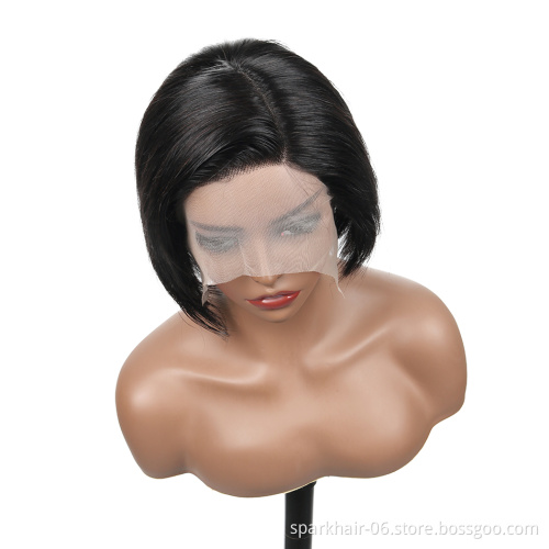Perruque Pixie Cut Wig Human Hair Curly Bob Short Pixie Cut Lace Wig Bleached Knots Lace Frontal 13x4 Pixie Wig With Baby Hair